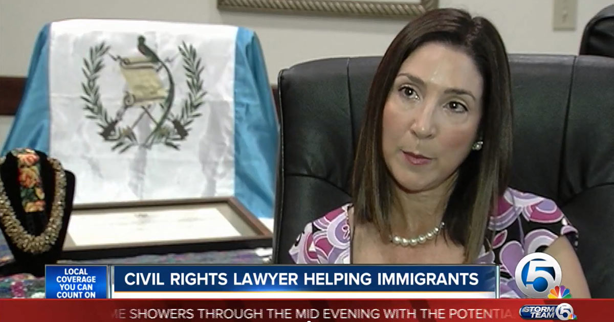 Broadcast in Channel 5 WPTV, Aileen Josephs, Esq., civil rights lawyer helping immigrants